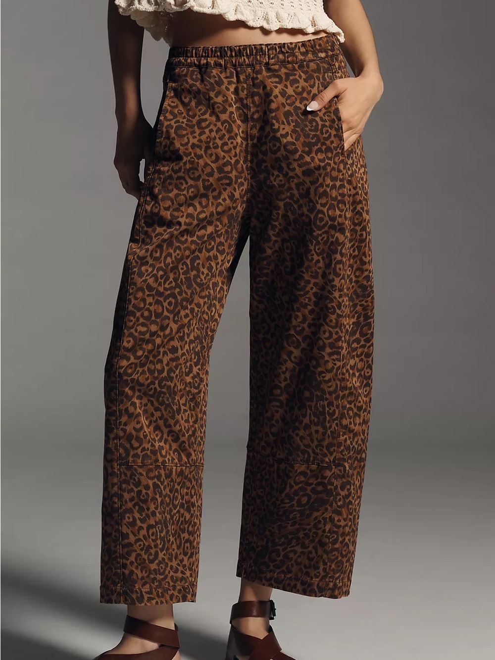 Pilcro Izzie Relaxed Sateen Pull-On Barrel Pants, Anthropologie
